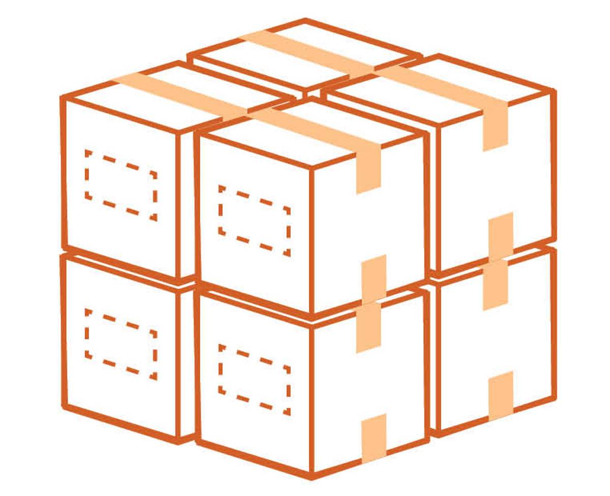 Stacked filter shipping boxes